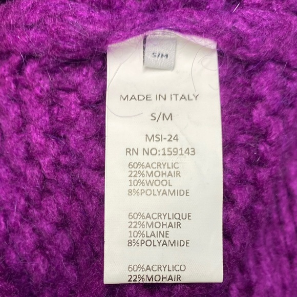 FRNCH Chunky Knit Sweater Purple Jewel Tone Oversized Cozy Size Medium - Picture 9 of 9